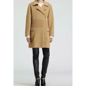 Derek Lam 10 Crosby Camel Moto Wool Coat sz 6